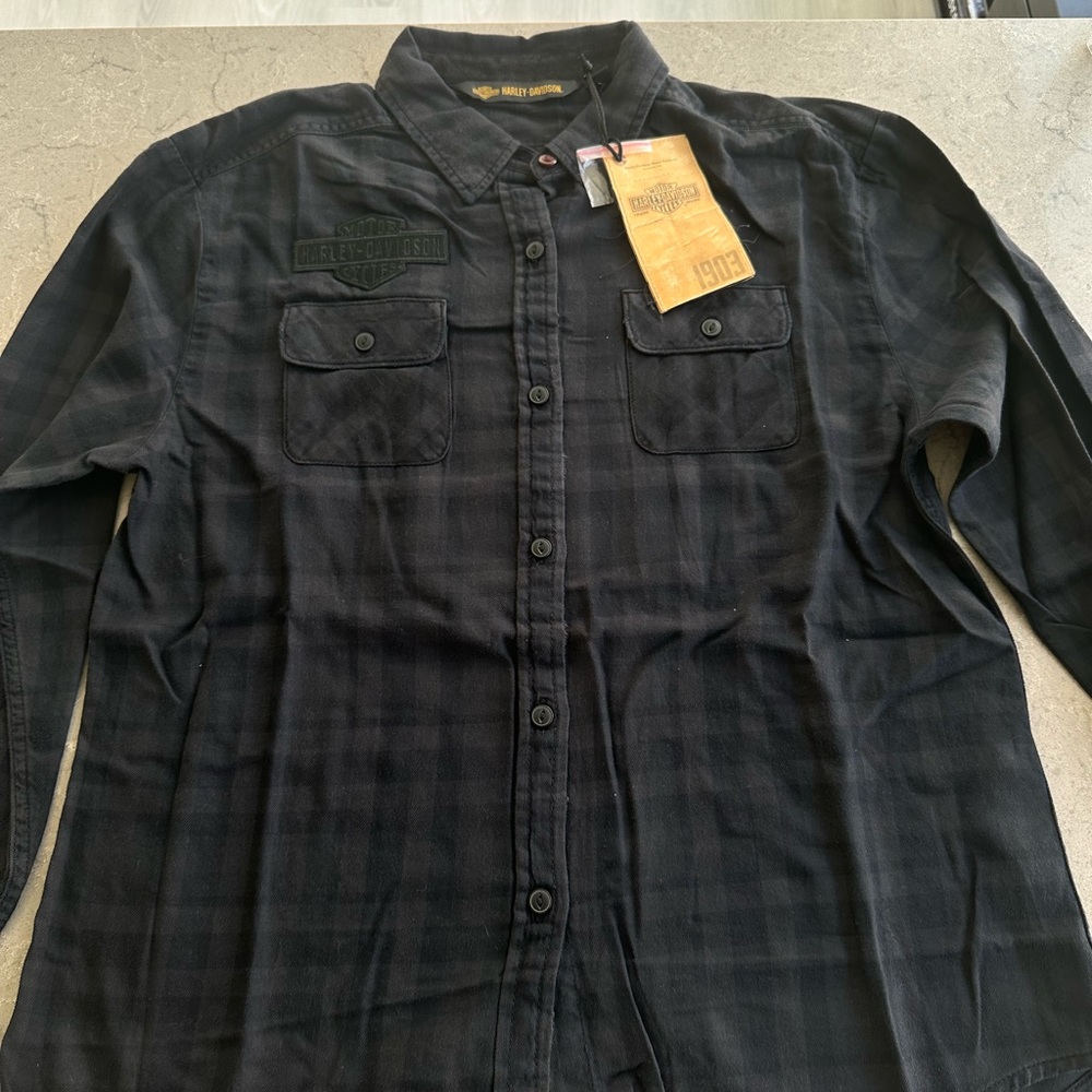 Harley-Davidson Black Button-Up Shirt